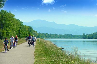 Radfahren am Rhein